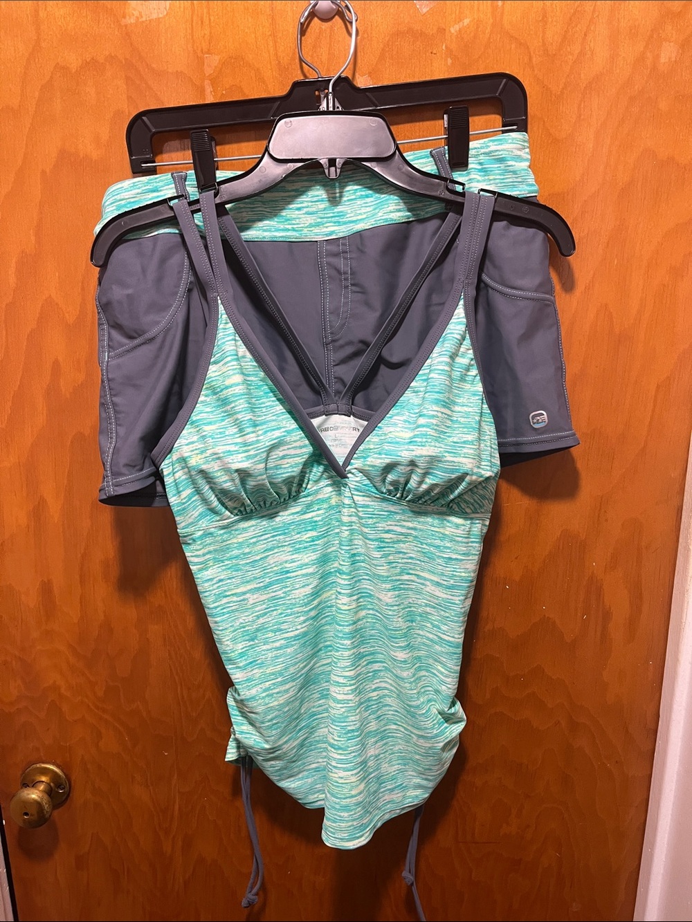 Free Country Teal and Gray Tankini